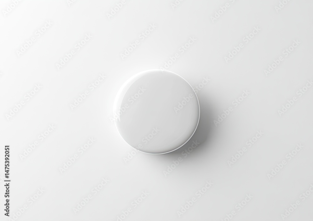A blank, white, oval button or badge A blank, white, oval button or badge
