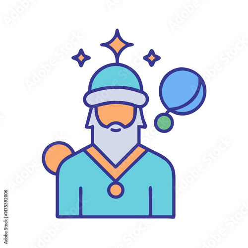 Wise Man Cartoon Illustration Vector Colorful Artwork Design