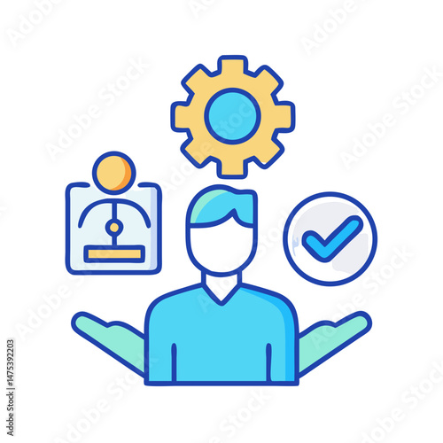 Skills, Management, and Performance Development Icon Vector Illustration