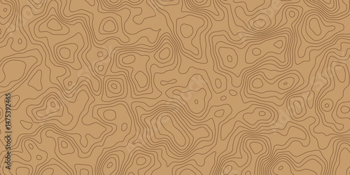  topographic map featuring brown background and color contour lines arranged in a seamless pattern, showcasing elevation and terrain variations.