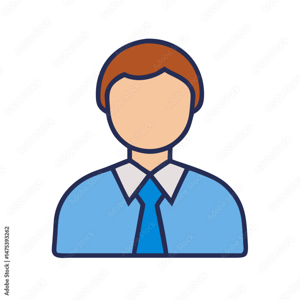 Simple Businessman Avatar Icon in Flat Design Style Simple Businessman Avatar Icon in Flat Design Style