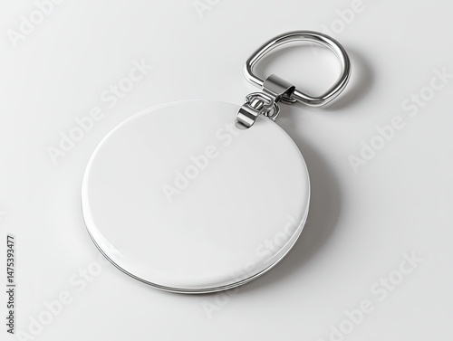 Wallpaper Mural Blank white circular keychain with metal ring Torontodigital.ca