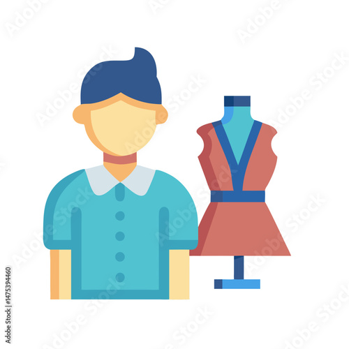 Fashion Designer with Mannequin, Tailoring and Style Icon