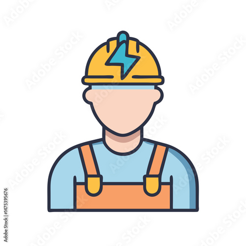 Electrician icon. Electrical engineer, repairman or construction worker.