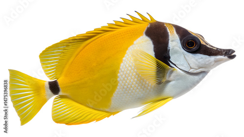 Foxface Rabbitfish Isolated on White Background