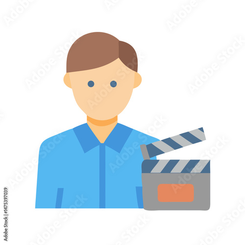 Director with a clapperboard for film production industry