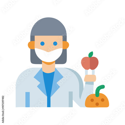 Nutritionist with Apple and Melon: Healthy Lifestyle Icon