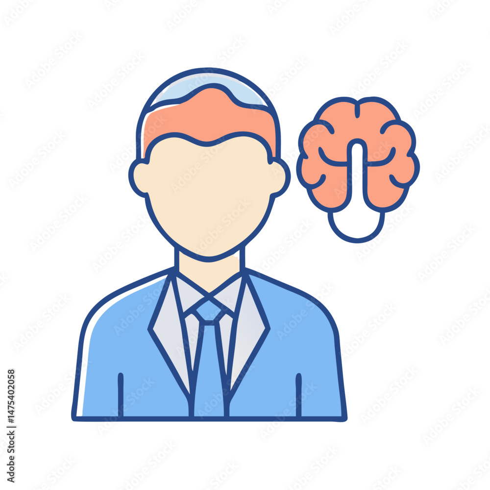 Smart businessman with a brain, creativity and intelligence Smart businessman with a brain, creativity and intelligence