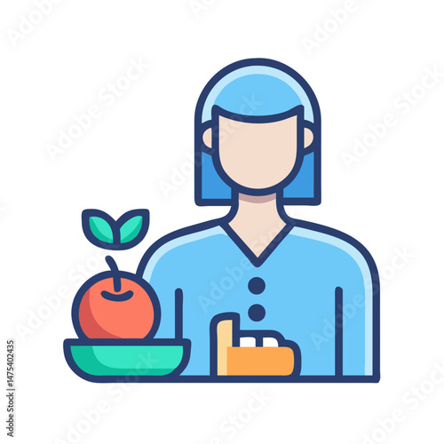 Nutritionist vector icon, healthy food, diet, and consultation