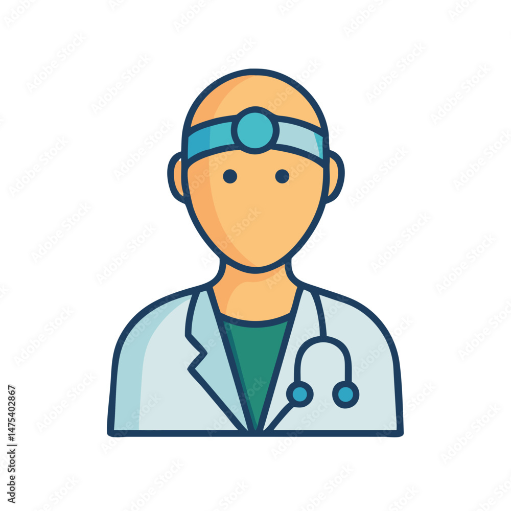 Cartoon Doctor Vector Illustration on Black Background Cartoon Doctor Vector Illustration on Black Background