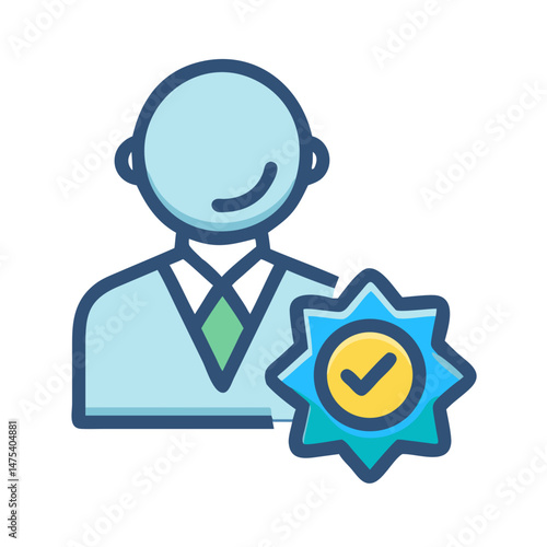 Verified user icon with checkmark for web or app