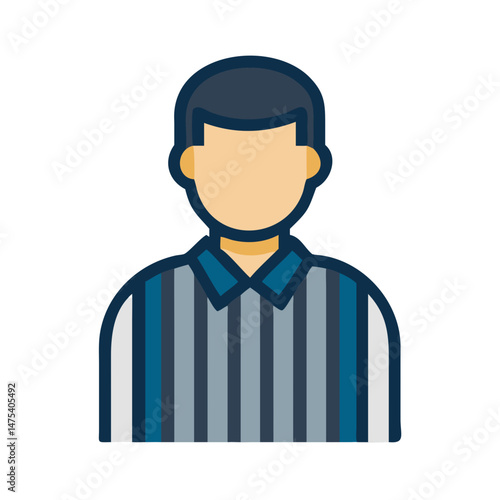 Isolated illustration of a referee on a black background
