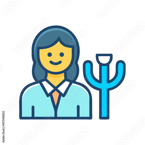 Psychologist icon illustration, mental health professional character design