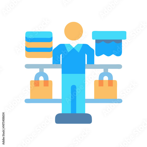 Shopping assistance, in-store shopping, and shop worker concept
