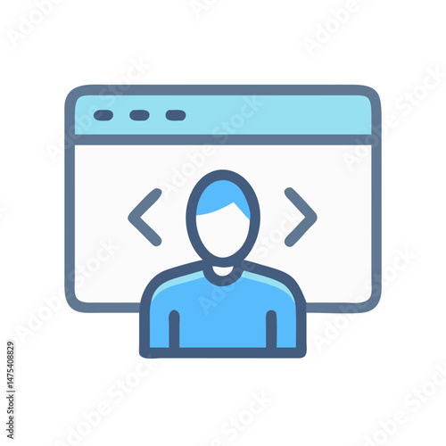 Web Developer Icon: Web Design, Coding, Programming Concept