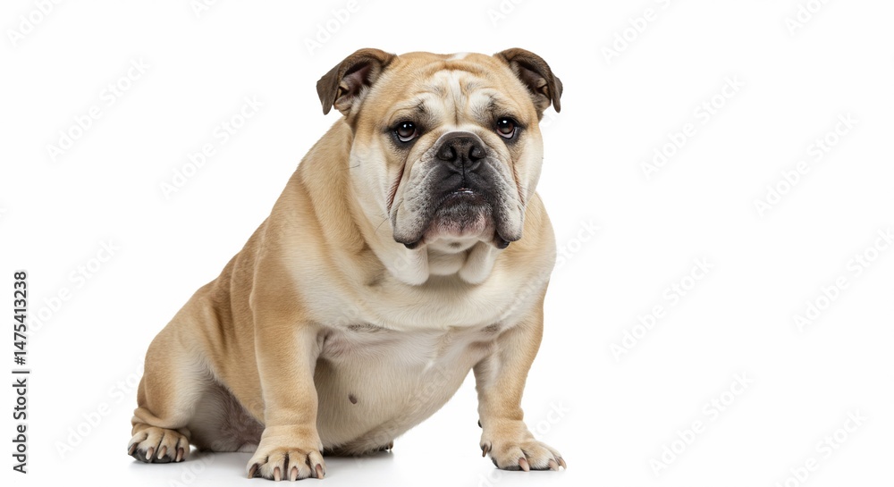 Obraz premium Portrait of a cute bulldog dog pet animal puppy canine breed adorable funny face studio shot isolated white