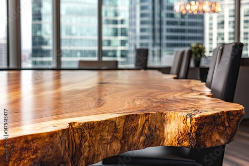 Wallpaper Mural Polished live-edge wood table in modern setting Torontodigital.ca