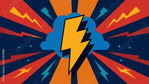 Comic style layout with dramatic lighting and sound effects, Vector template for ad, covers, posters