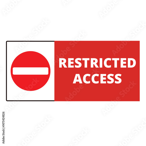Red and white restricted access sign on a white background Free Download Red and white restricted access sign on a white background - GFXLoad