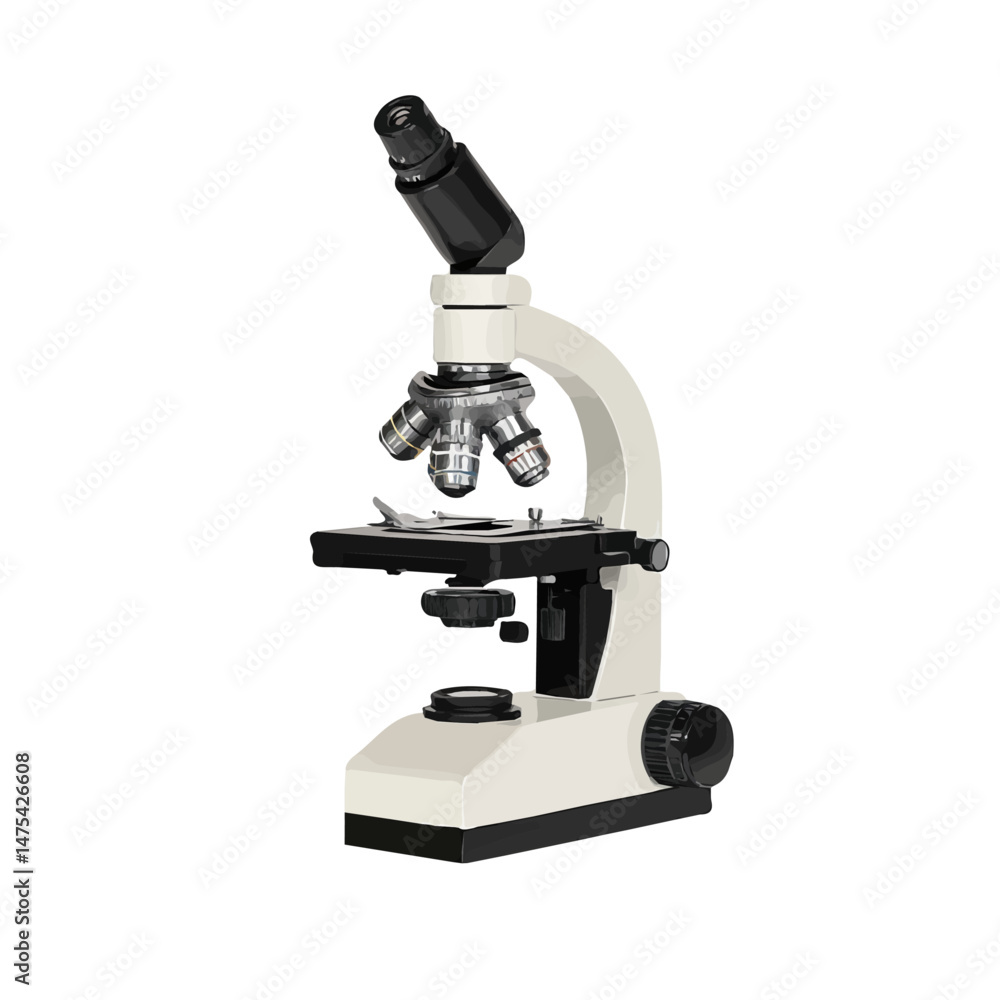 Microscope Flat vector, minimalist design, isolated on a white background. Microscope Flat vector, minimalist design, isolated on a white background.