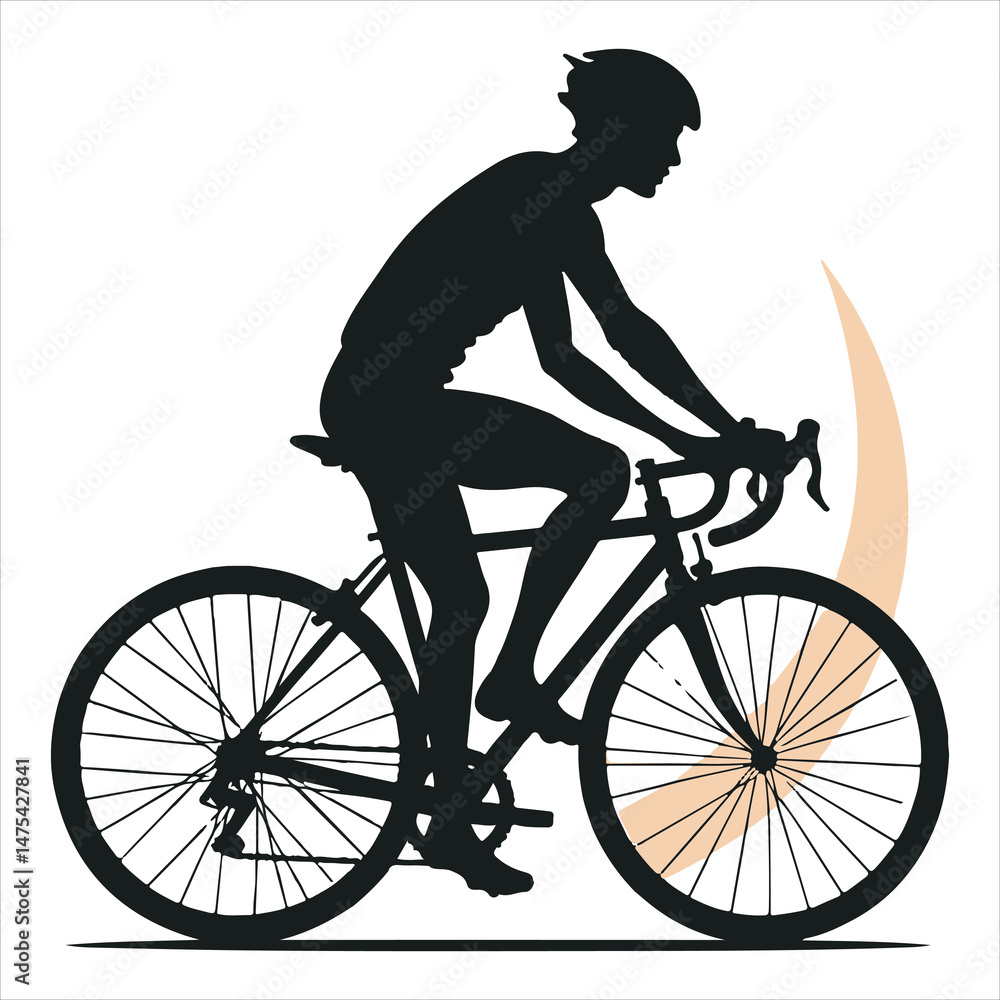 Fototapeta premium Icon for bicycle, cycling, and riding. Simple graphic on a stock image on a white background that is isolated