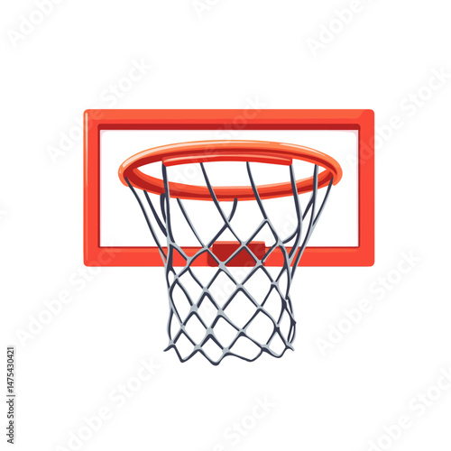 Basketball Hoop Flat vector, minimalist design, isolated on a white background.