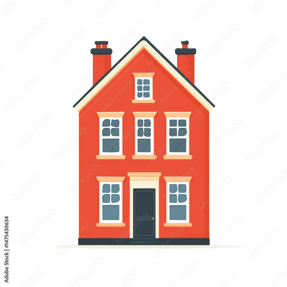 Flat vector School Building, minimalist design, isolated on a white background. Flat vector School Building, minimalist design, isolated on a white background.