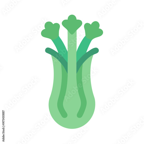 Vector illustration of fresh green celery on black background