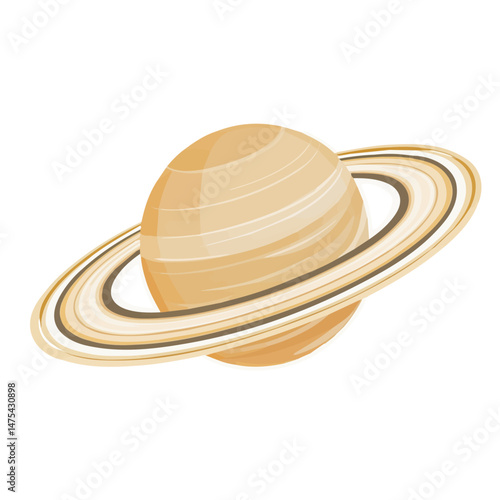 Flat vector Saturn Rings, minimalist design, isolated on a white background.