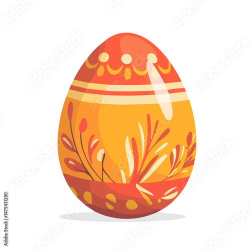 Flat vector Easter Egg, minimalist design, isolated on a white background.