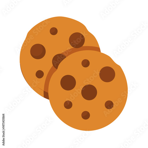 Delicious Chocolate Chip Cookies Isolated on Black Background