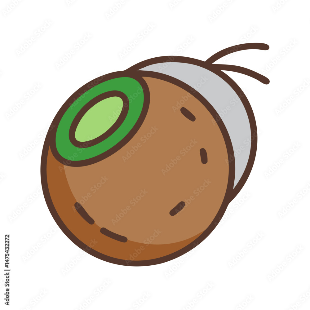 Fototapeta premium Kiwi fruit isolated on black background, flat illustration