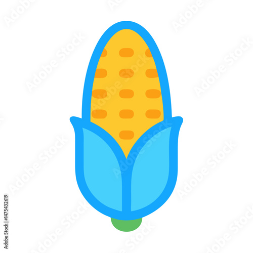 Colorful Corn on the Cob Vector Graphic Illustration