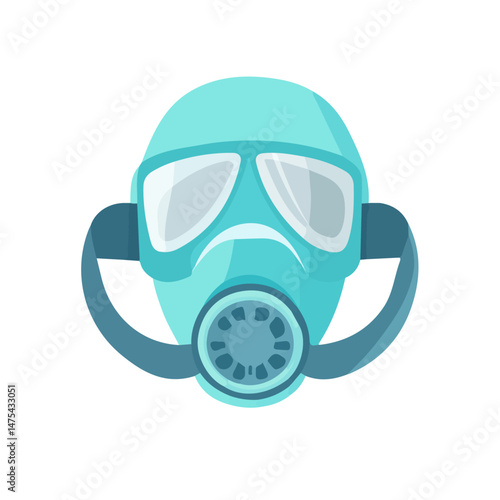 Flat vector Oxygen Mask, minimalist design, isolated on a white background.