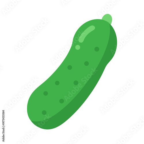 Green Cucumber Vegetable Icon Against a Black Background
