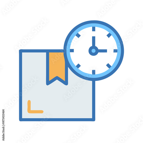 Timely Delivery: Box with Clock Symbol Illustration
