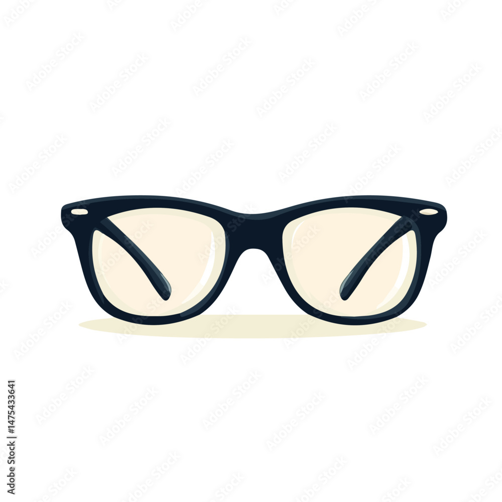 Flat vector Eyeglasses, minimalist design, isolated on a white background. Flat vector Eyeglasses, minimalist design, isolated on a white background.