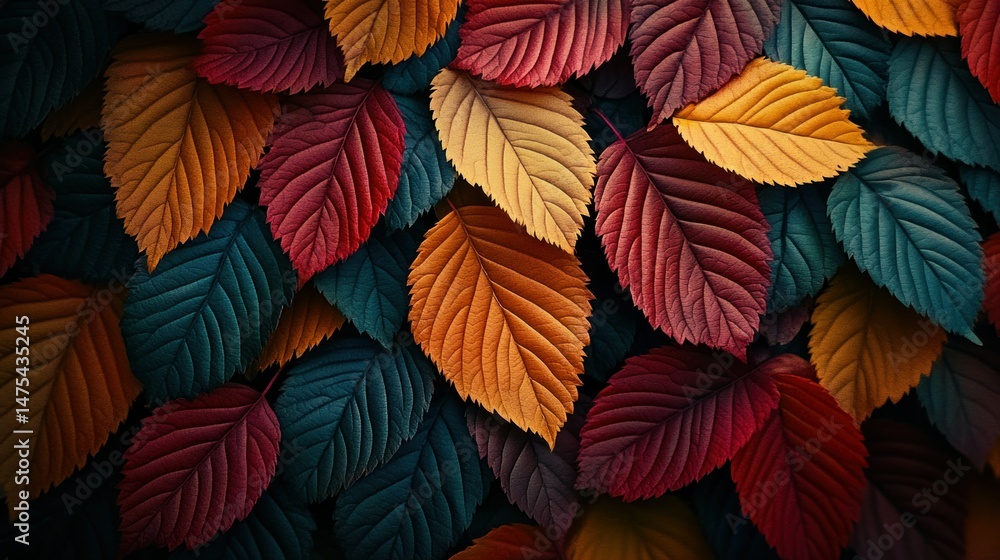 Vibrant autumn leaves in rich colors Vibrant autumn leaves in rich colors