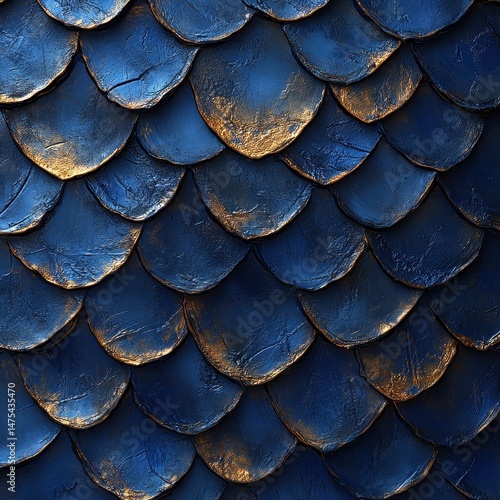 Wallpaper Mural Abstract Blue Fish Scales Texture: Shiny Marine Pattern Design Torontodigital.ca