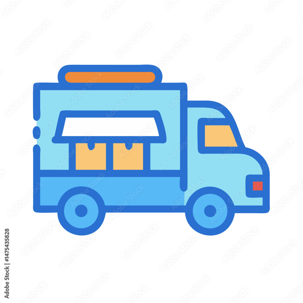 Naklejka premium Delivery truck icon, fast shipping service, transportation