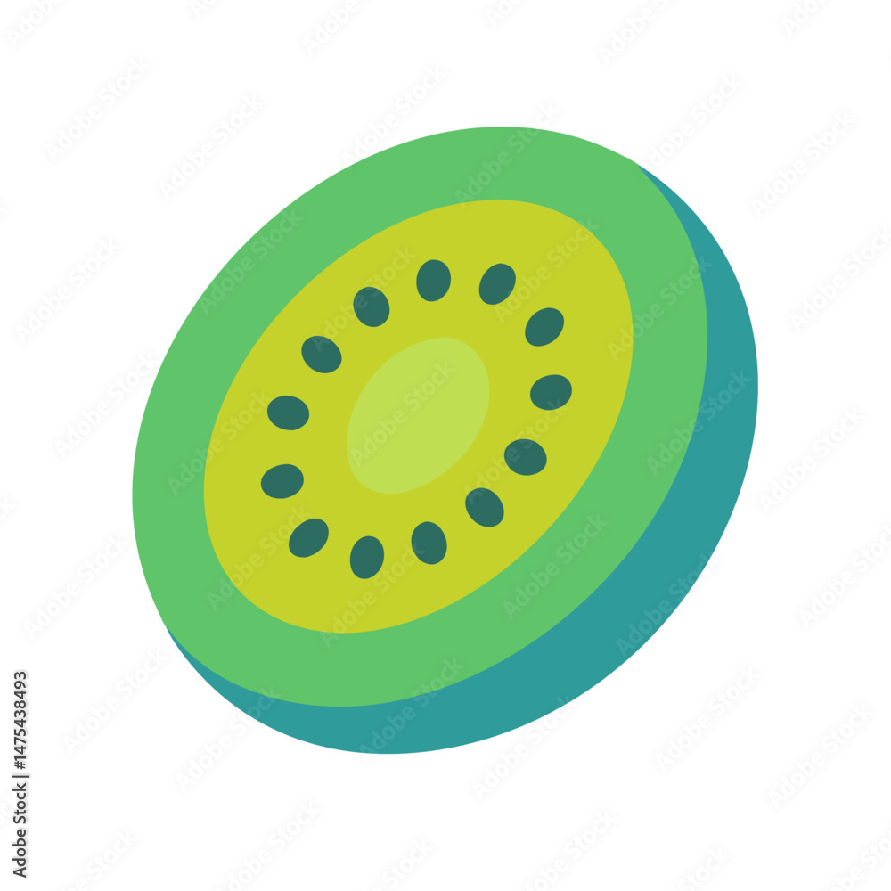 Fototapeta premium Vibrant Kiwi Slice: A Tropical Fruit Delightful Icon