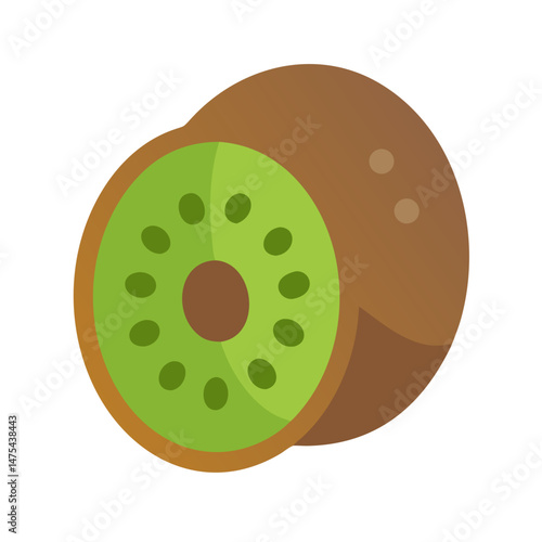 Vibrant Kiwi Fruit Illustration on Black Background