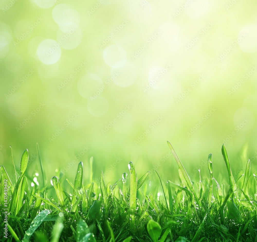 Green Grass with Water Droplets Green Grass with Water Droplets