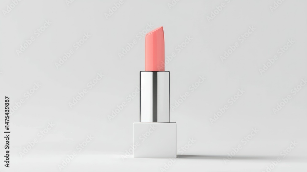 A single tube of lipstick presented against a white background A single tube of lipstick presented against a white background