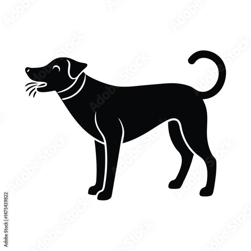 dog sniffing vector silhouette
