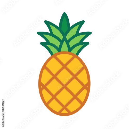 Isolated pineapple illustration with black background for design elements