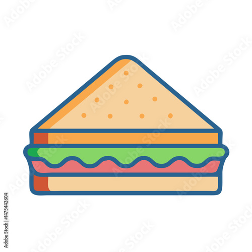 Sandwich icon: delicious, fresh, simple and fun meal