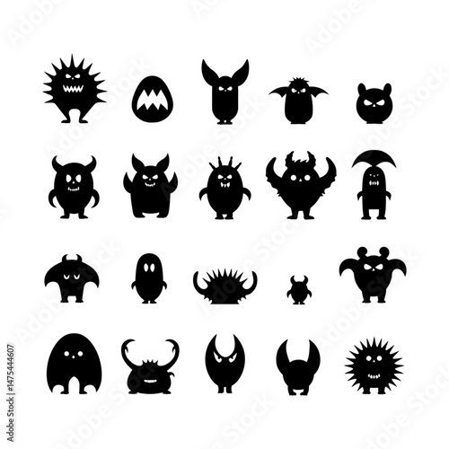 Monster in the Shadows Silhouette Clipart