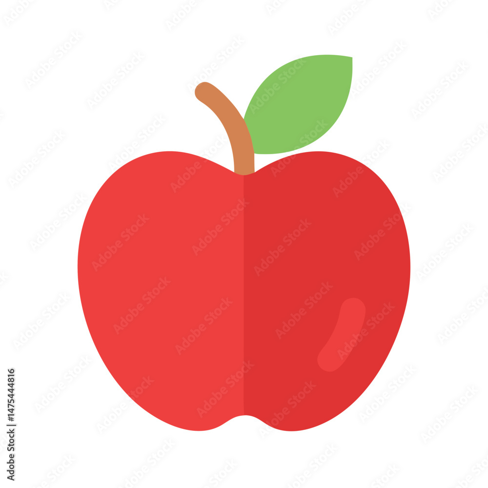 Fototapeta premium Red Apple Illustration Isolated on Black Background