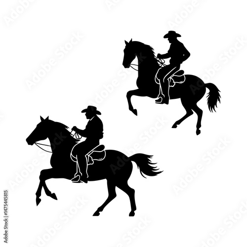 Rodeo Cowboy on Bucking Horse Silhouette